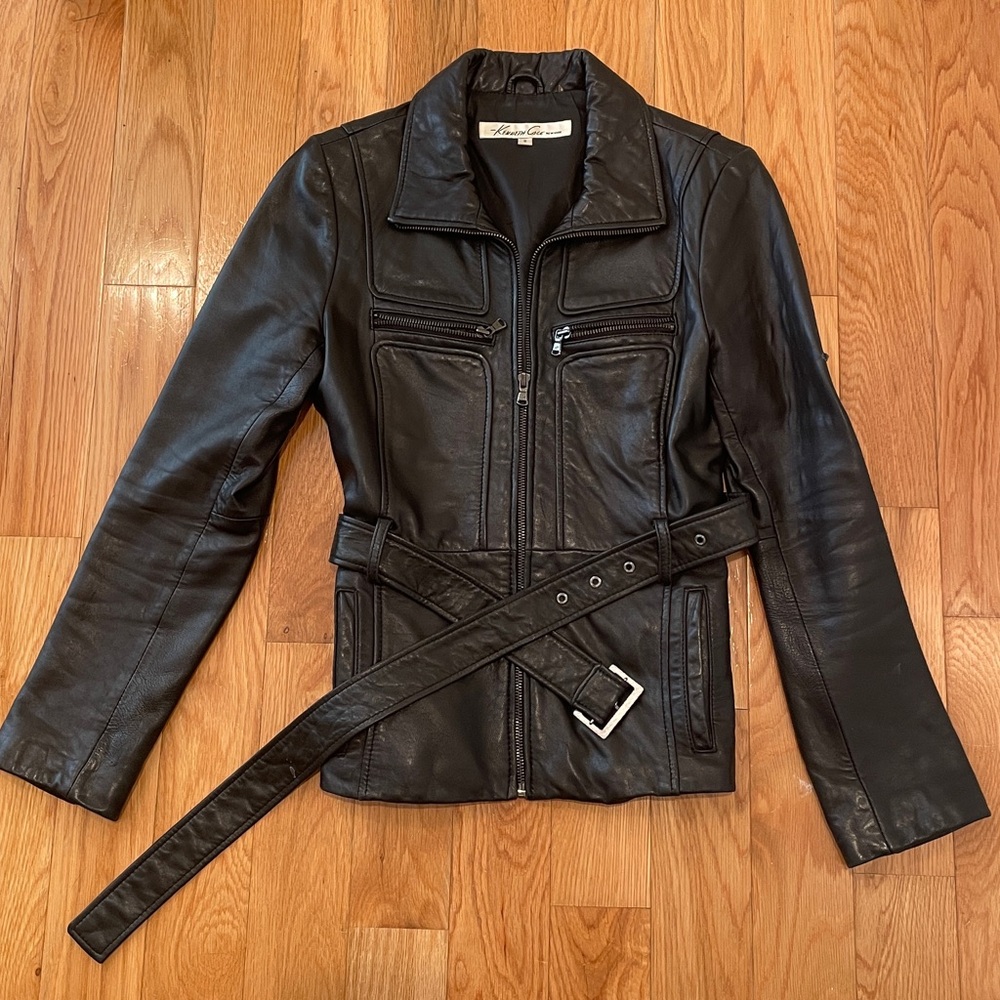 Kenneth Cole New York Black Leather Jacket